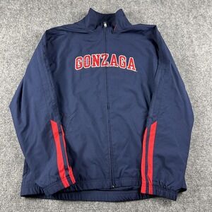 Gonzaga Bulldogs Jacket Mens XL Blue NCAA Basketball Nike Full Zip Warm Up Y2K